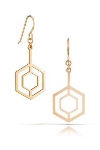 geode earrings, 18k gold-plated