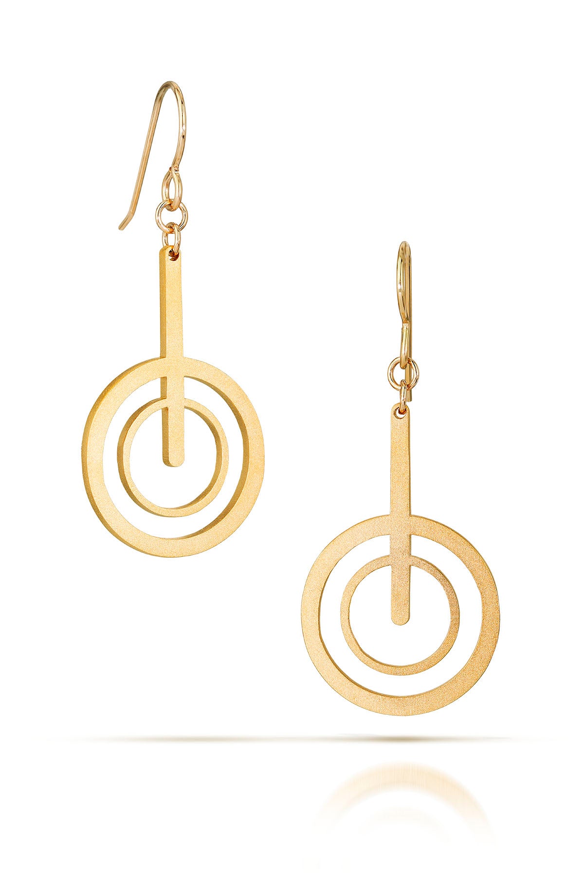 bullseye earrings, 18k gold-plated