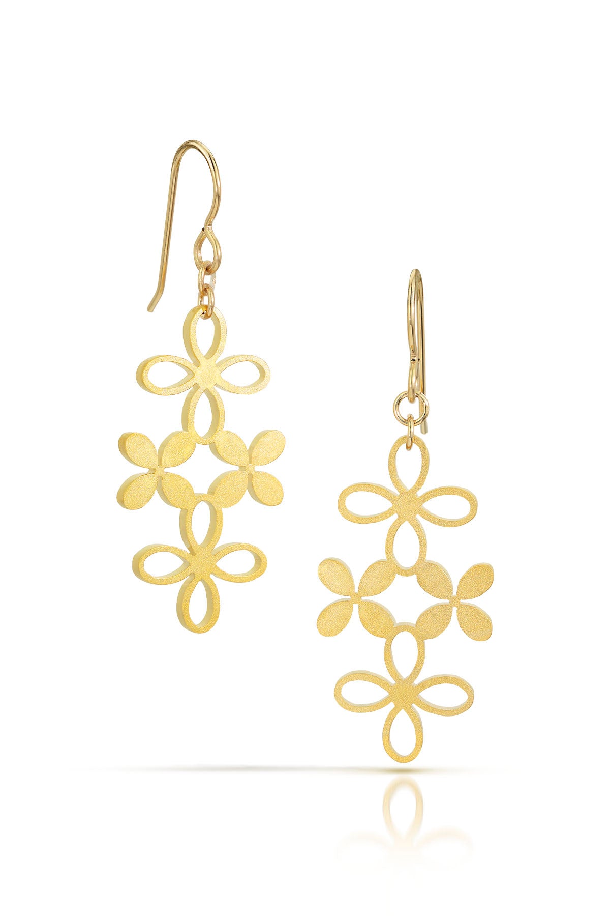 hydrangea earrings, 18k gold-plated