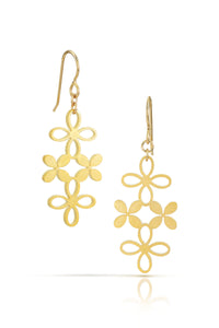 hydrangea earrings, 18k gold-plated