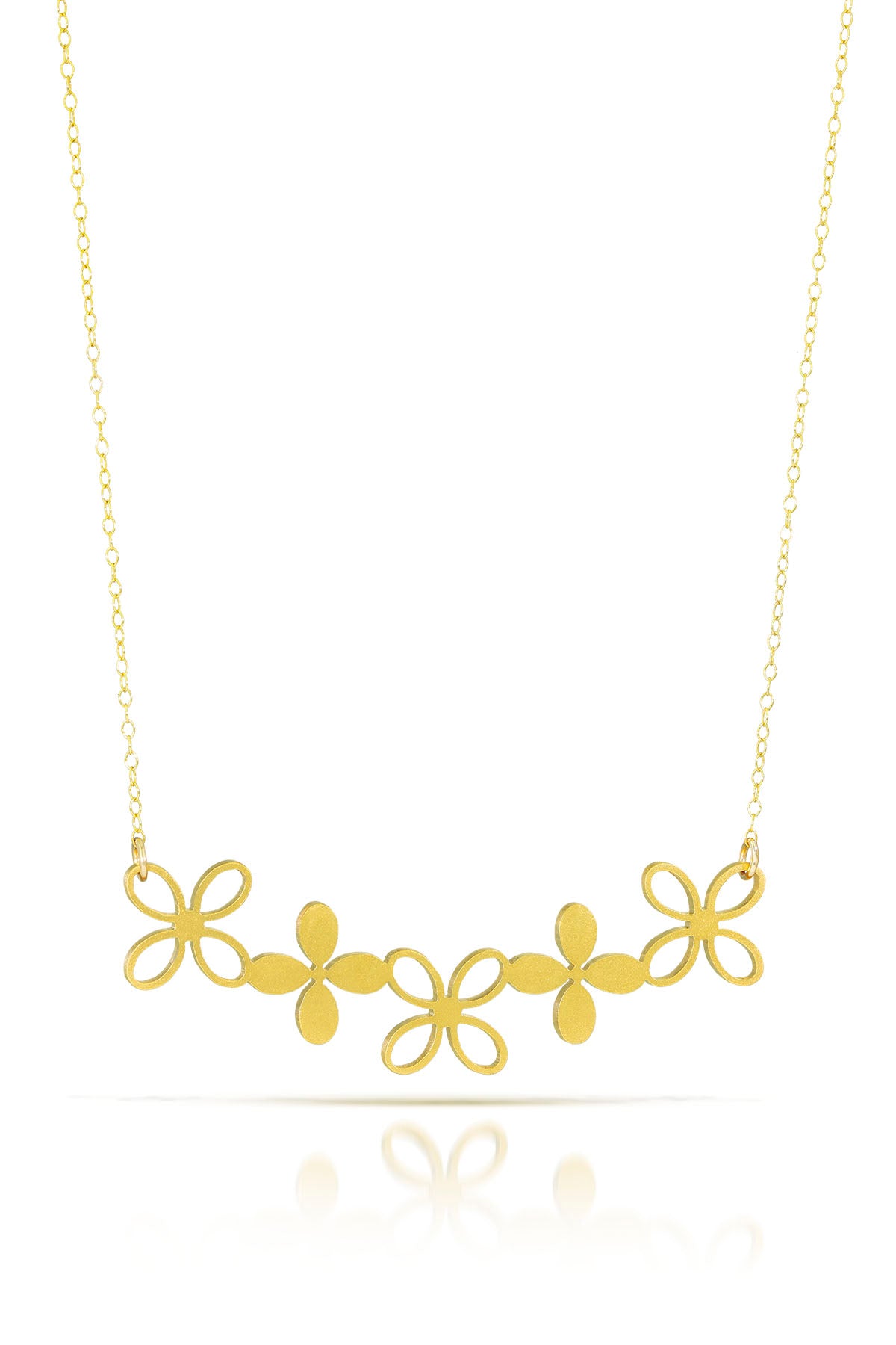 hydrangea  necklace, 18k gold-plated