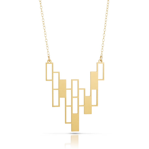cascade  necklace, 18k gold-plated