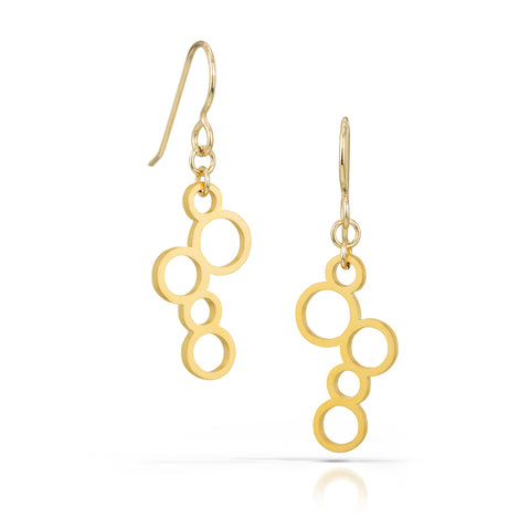 circles earrings, 18k gold-plated