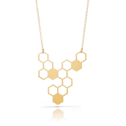 hive necklace, 18k gold-plated
