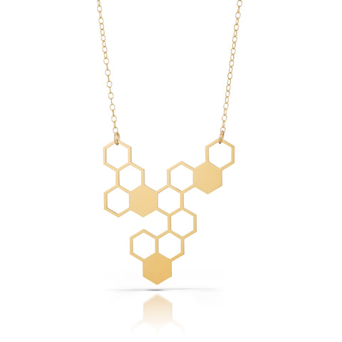 hive necklace, 18k gold-plated