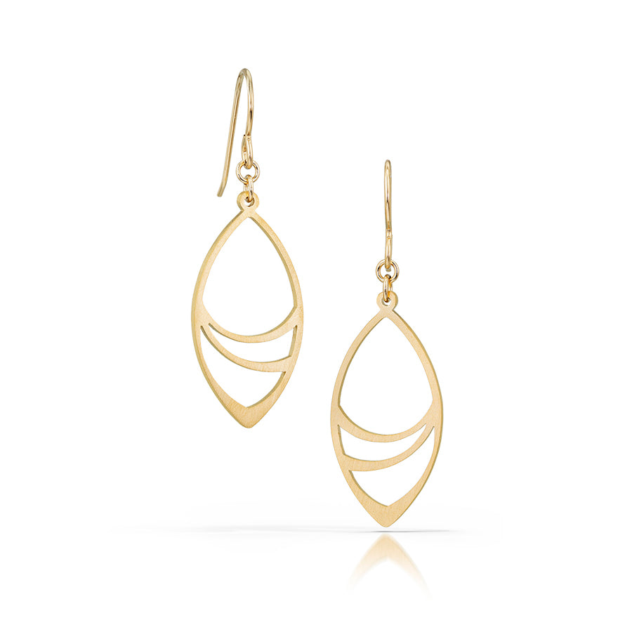 leafwrap earrings, 18k gold-plated