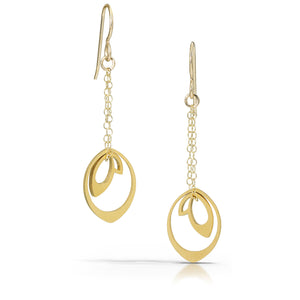 nesting bud earrings, 18k gold-plated