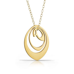 nesting bud necklace, 18k gold-plated